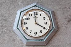 画像1: ビンテージ陶製壁掛け時計/Junghans/ドイツ/ペールグリーン (1)