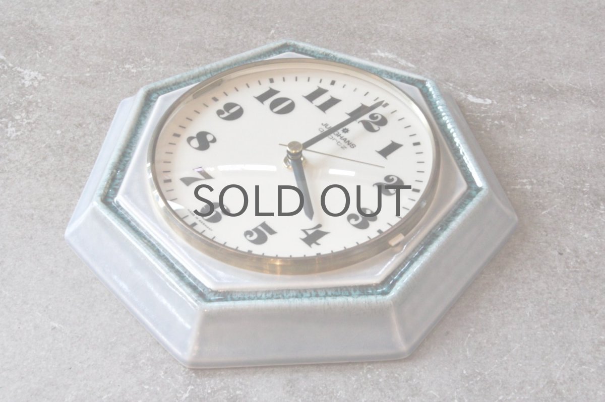 画像4: ビンテージ陶製壁掛け時計/Junghans/ドイツ/ペールグリーン (4)