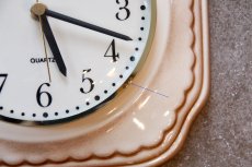 画像3: ビンテージ陶製壁掛け時計/Lectra/ドイツ/ベージュ (3)
