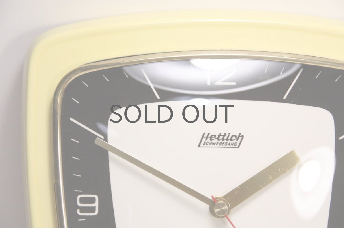 画像3: ビンテージ陶製壁掛け時計/Hettich Schwebegang製/ドイツ/イエロー (3)