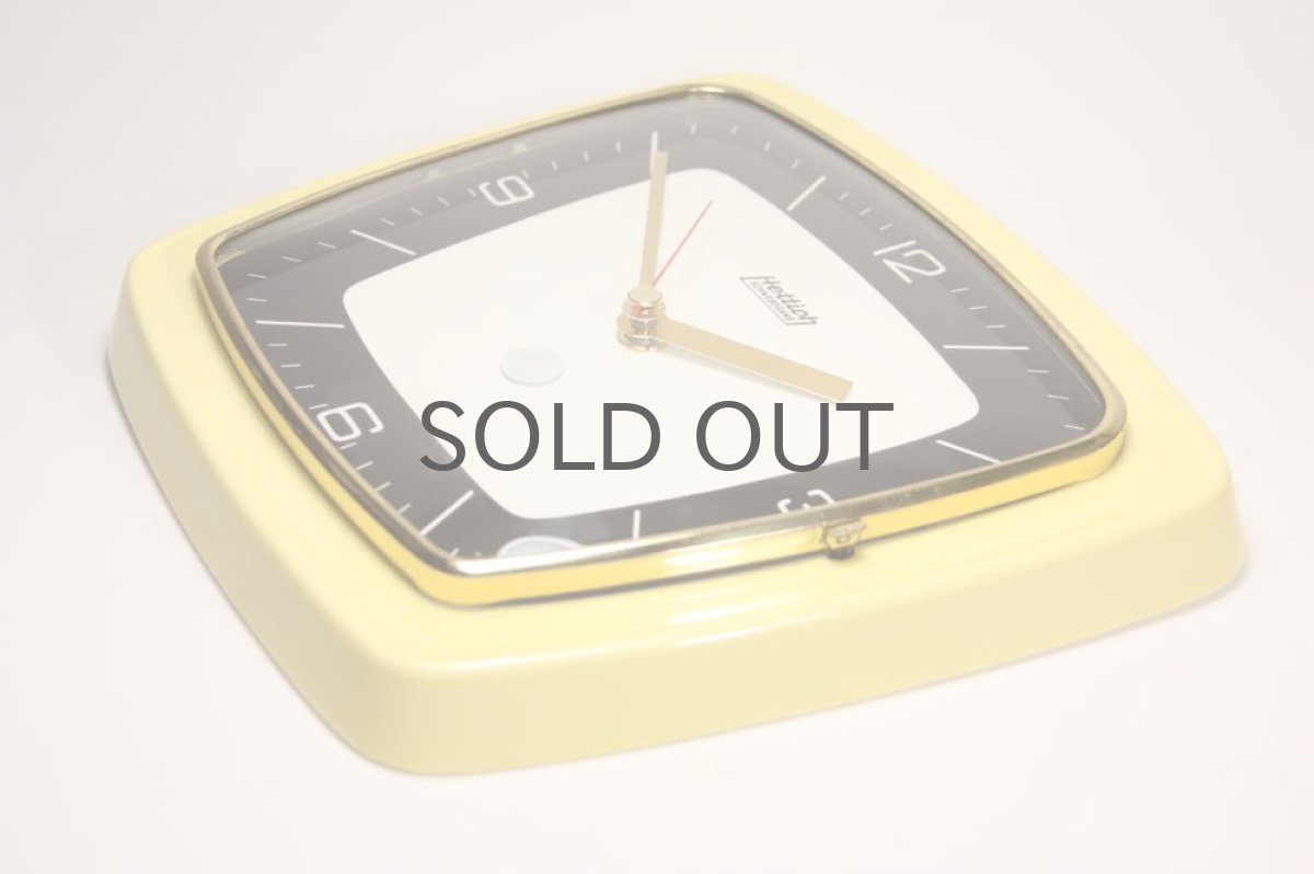 画像4: ビンテージ陶製壁掛け時計/Hettich Schwebegang製/ドイツ/イエロー (4)