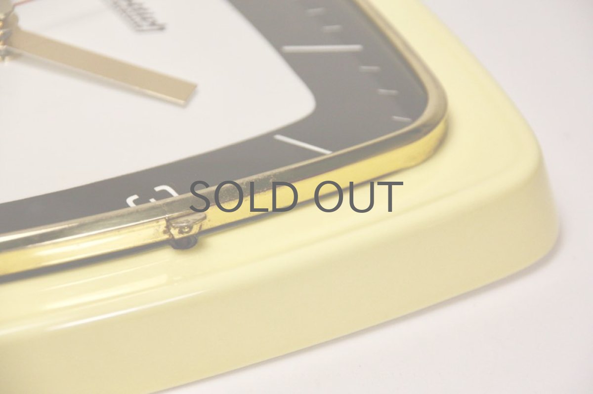 画像5: ビンテージ陶製壁掛け時計/Hettich Schwebegang製/ドイツ/イエロー (5)