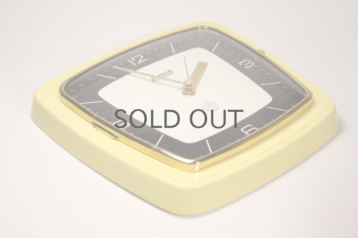 画像6: ビンテージ陶製壁掛け時計/Hettich Schwebegang製/ドイツ/イエロー (6)