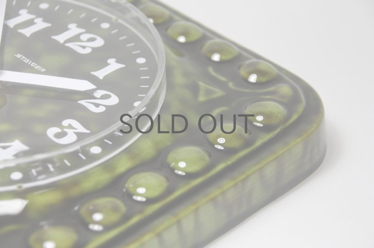 画像6: ビンテージ陶製壁掛け時計/STAIGER製/スタイガー/ドイツ/ダークグリーン (6)