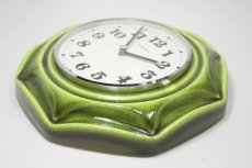 画像4: ビンテージ陶製壁掛け時計/Kienzle製/ドイツ/グリーン/新しいムーブメント交換済み (4)