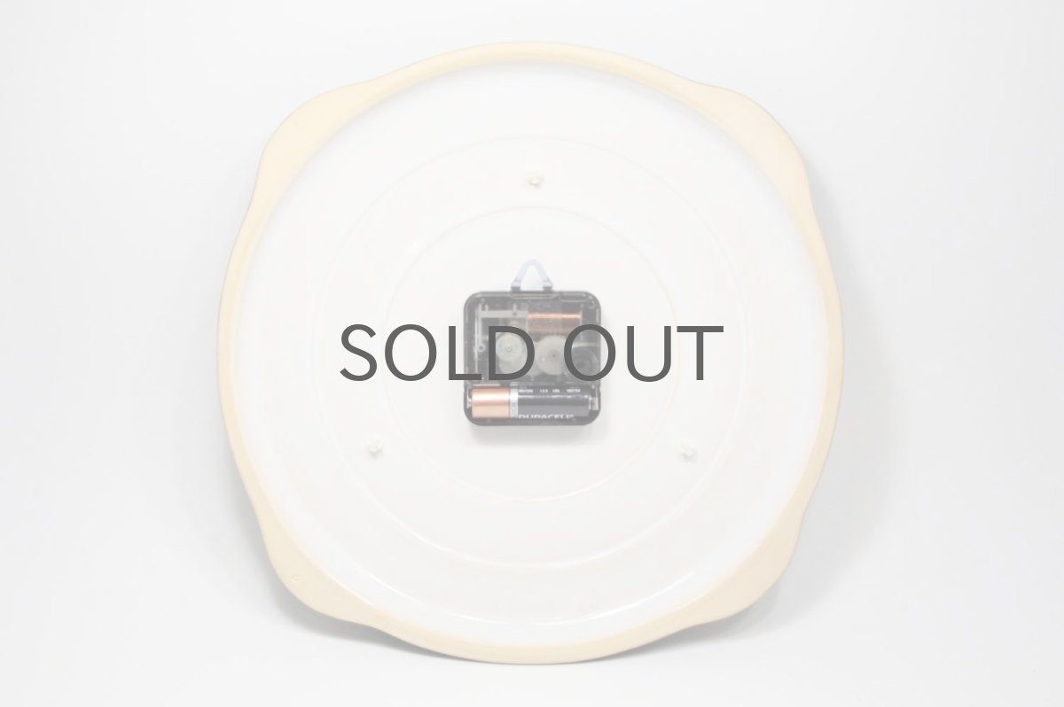 画像7: ビンテージ陶製壁掛け時計/Weimar製/ドイツ/グリーン/新しいムーブメント交換済み (7)