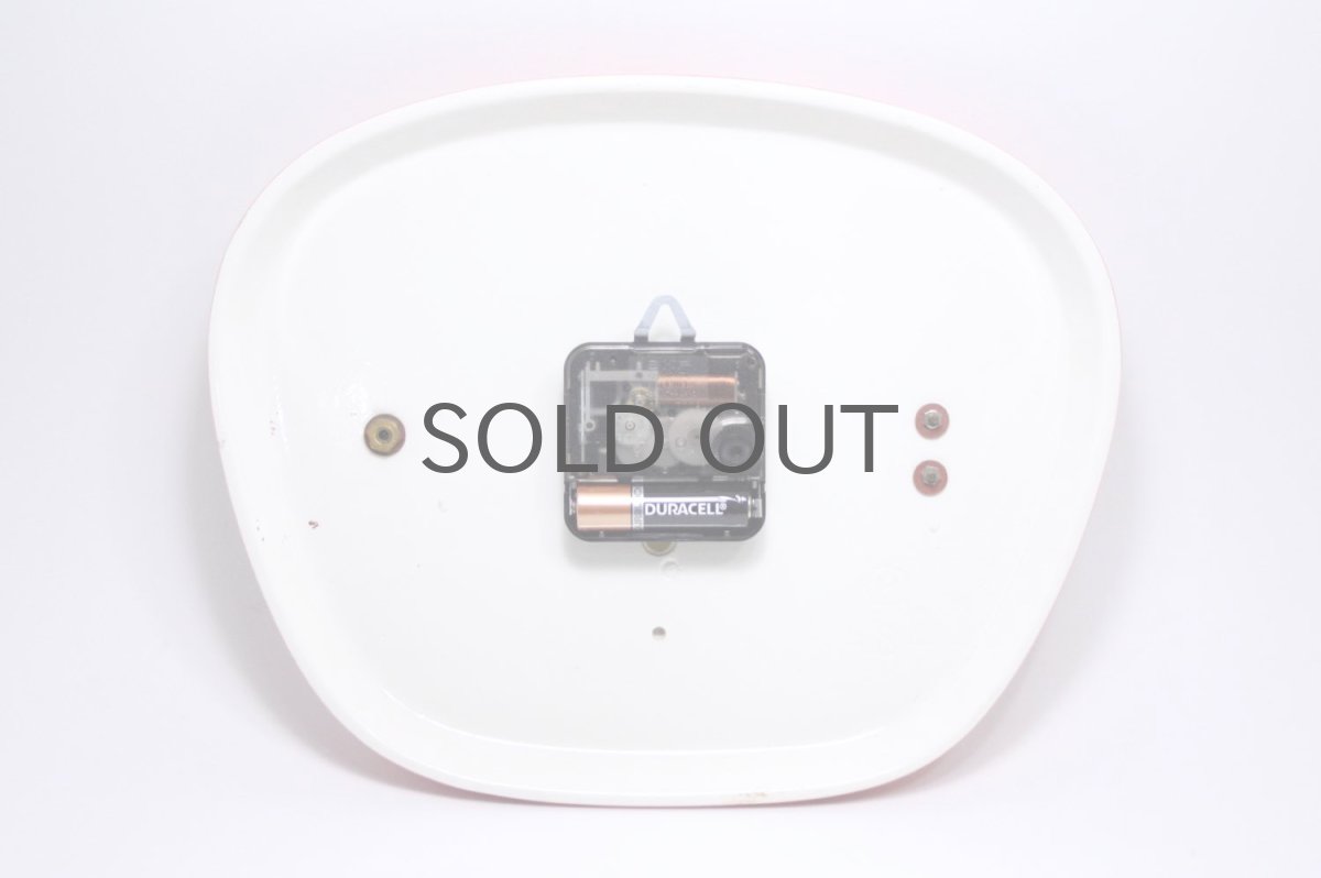 画像7: ビンテージ陶製壁掛け時計/Hettich製/ドイツ/レッド/新しいムーブメント交換済み (7)