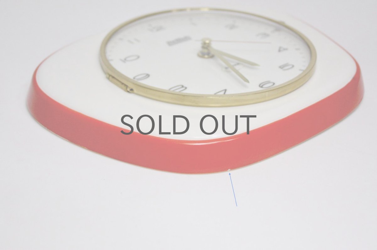 画像5: ビンテージ陶製壁掛け時計/Hettich製/ドイツ/レッド/新しいムーブメント交換済み (5)