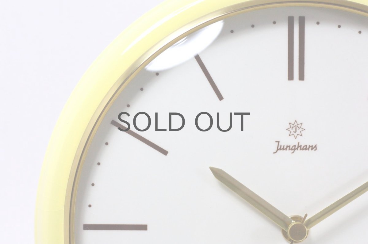 画像2: ビンテージ陶製壁掛け時計/Junghans/ドイツ/ペールイエロー (2)