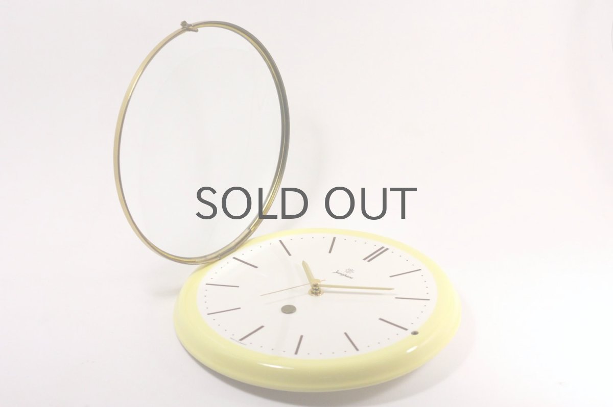 画像5: ビンテージ陶製壁掛け時計/Junghans/ドイツ/ペールイエロー (5)