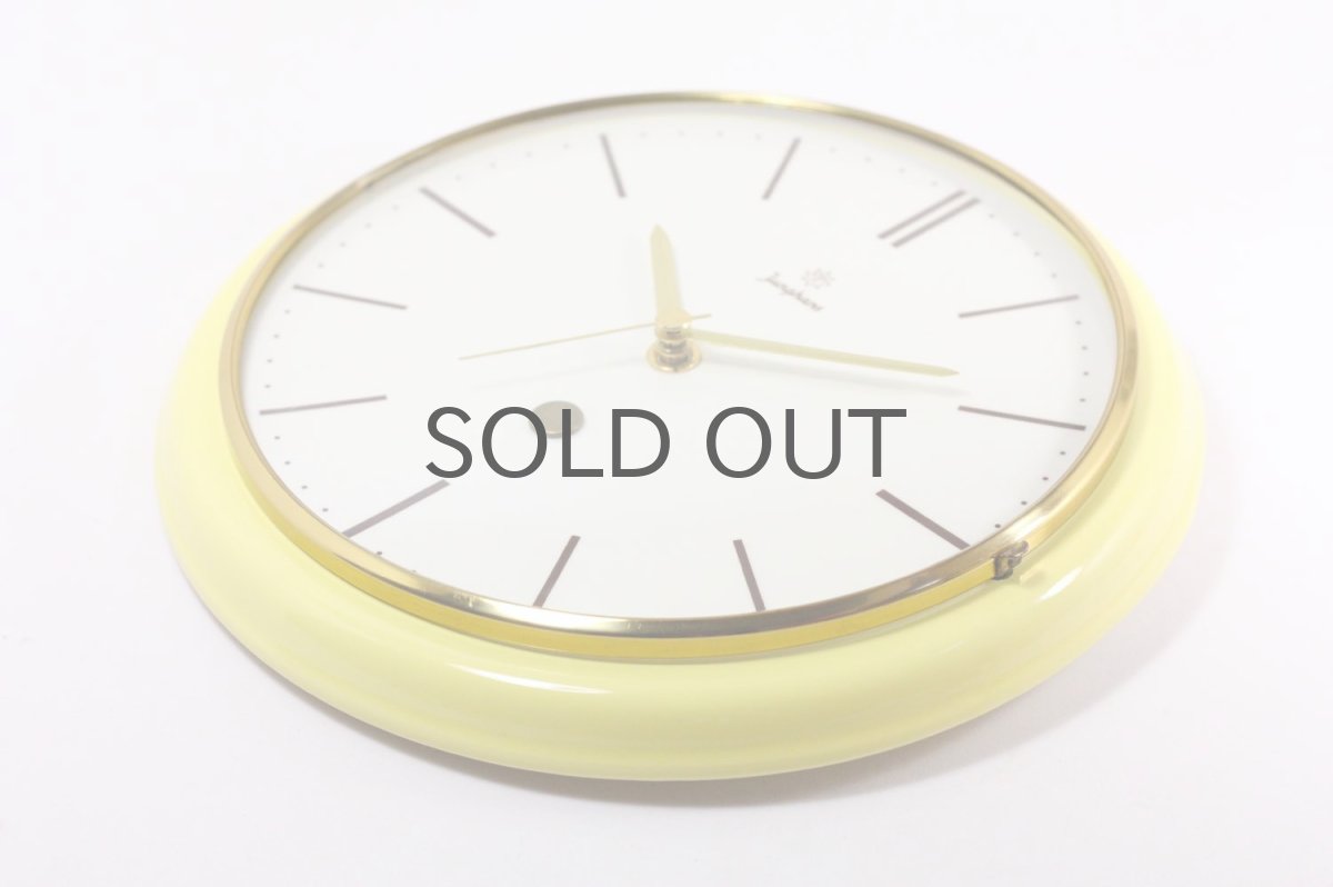 画像4: ビンテージ陶製壁掛け時計/Junghans/ドイツ/ペールイエロー (4)