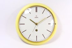 画像1: ビンテージ陶製壁掛け時計/Junghans/ドイツ/ペールイエロー (1)