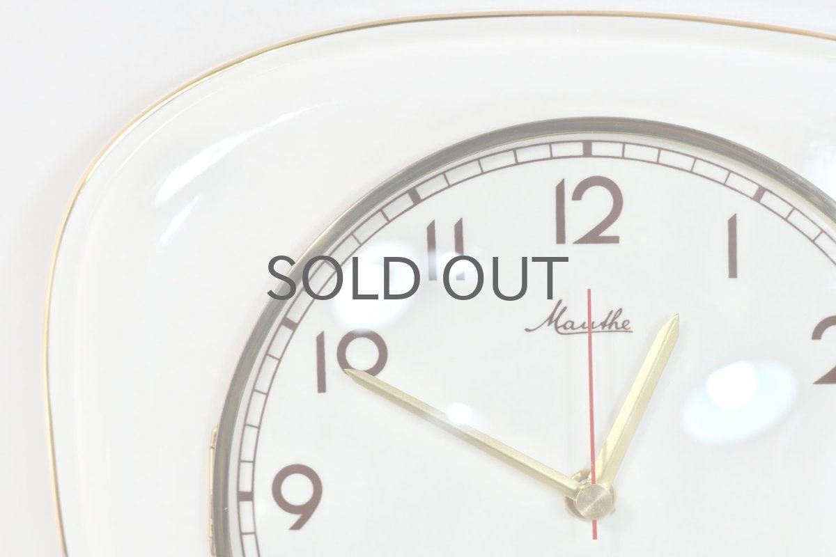 画像2: ビンテージ陶製壁掛け時計/Maushe/ドイツ/アイボリー (2)