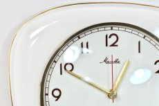 画像2: ビンテージ陶製壁掛け時計/Maushe/ドイツ/アイボリー (2)