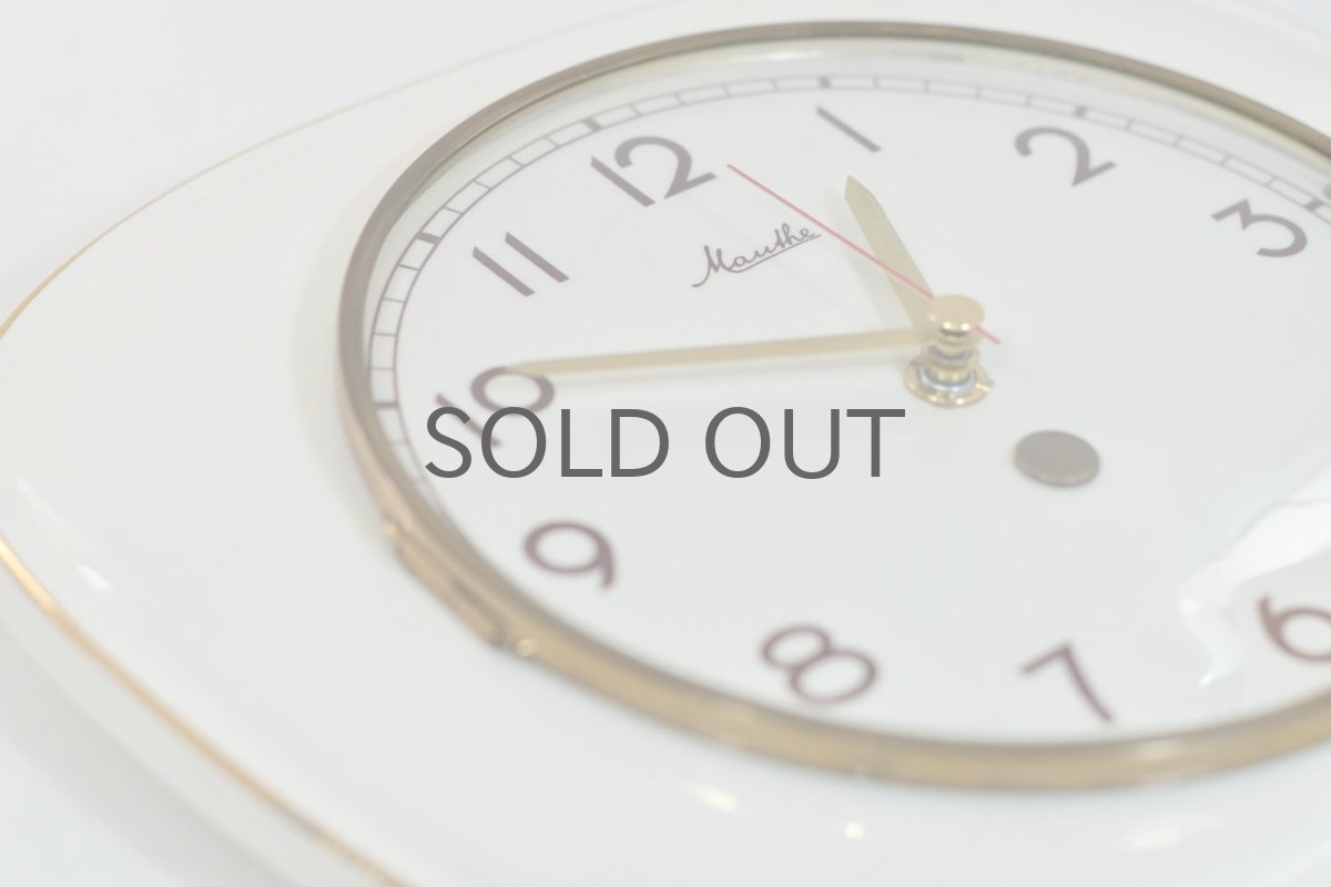 画像3: ビンテージ陶製壁掛け時計/Maushe/ドイツ/アイボリー (3)