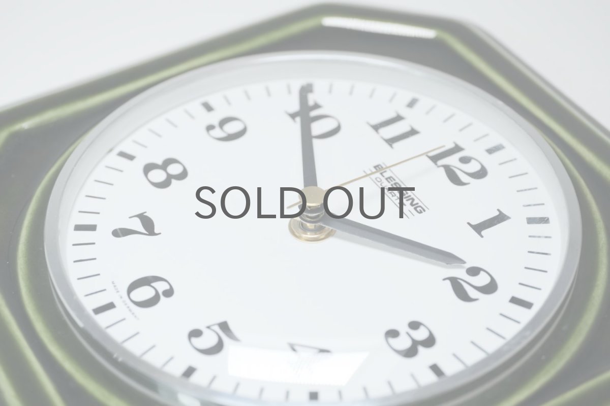 画像4: ビンテージ陶製壁掛け時計/Blessing/ドイツ/ダークグリーン/新しいムーブメント交換済み (4)