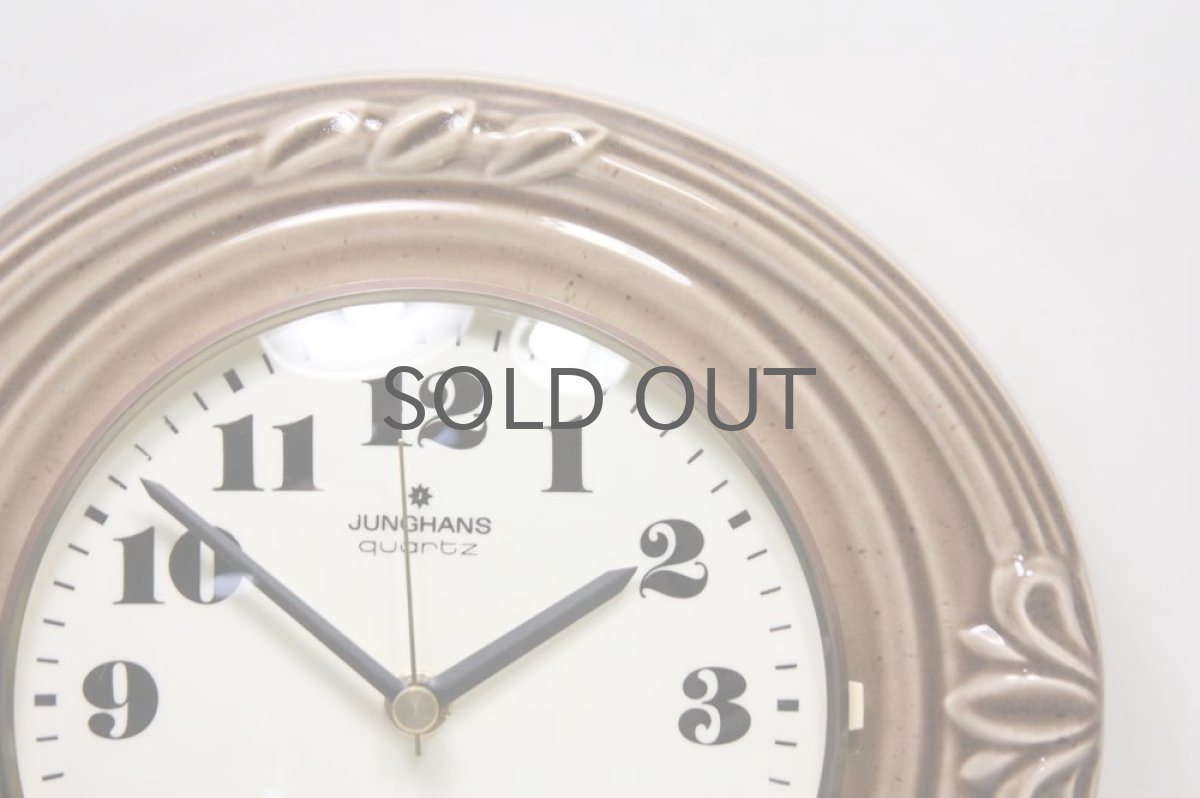 画像2: ビンテージ陶製壁掛け時計／Junghans製／ユンハンス／ドイツ／モカ (2)