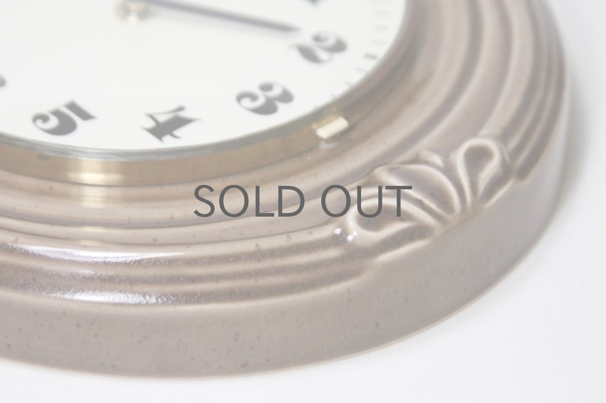 画像5: ビンテージ陶製壁掛け時計／Junghans製／ユンハンス／ドイツ／モカ (5)