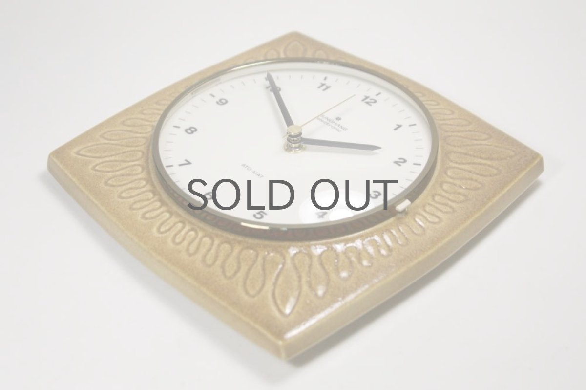 画像4: ビンテージ陶製壁掛け時計/Junghans製/ユンハンス/ドイツ/キャメル (4)