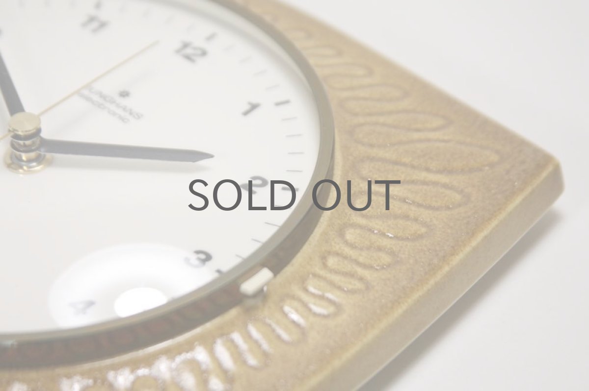 画像5: ビンテージ陶製壁掛け時計/Junghans製/ユンハンス/ドイツ/キャメル (5)