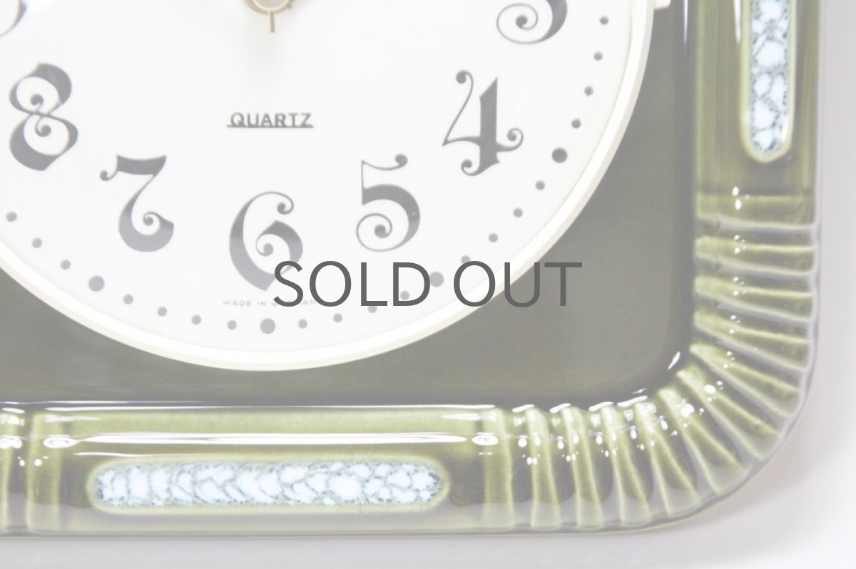 画像3: ビンテージ陶製壁掛け時計／Pallas／ドイツ／ダークグリーン (3)