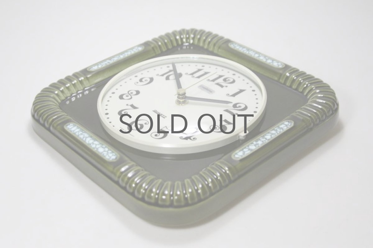 画像4: ビンテージ陶製壁掛け時計／Pallas／ドイツ／ダークグリーン (4)