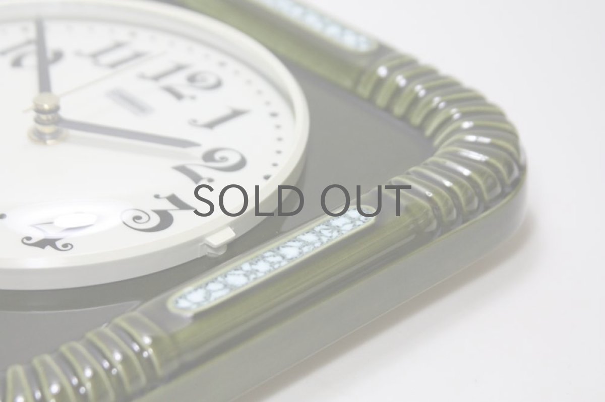 画像5: ビンテージ陶製壁掛け時計／Pallas／ドイツ／ダークグリーン (5)