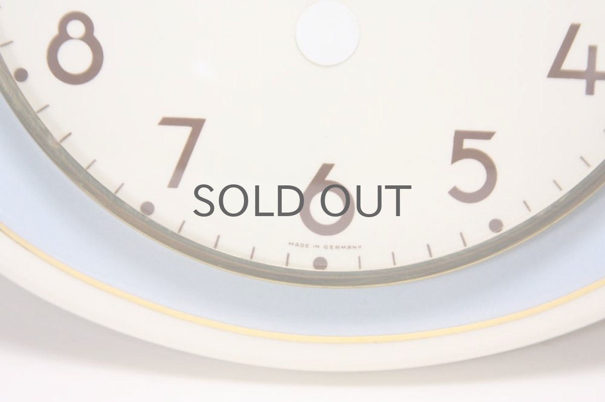画像3: ビンテージ陶製壁掛け時計／Wehrle／ドイツ／ペールブルー✕ホワイト (3)