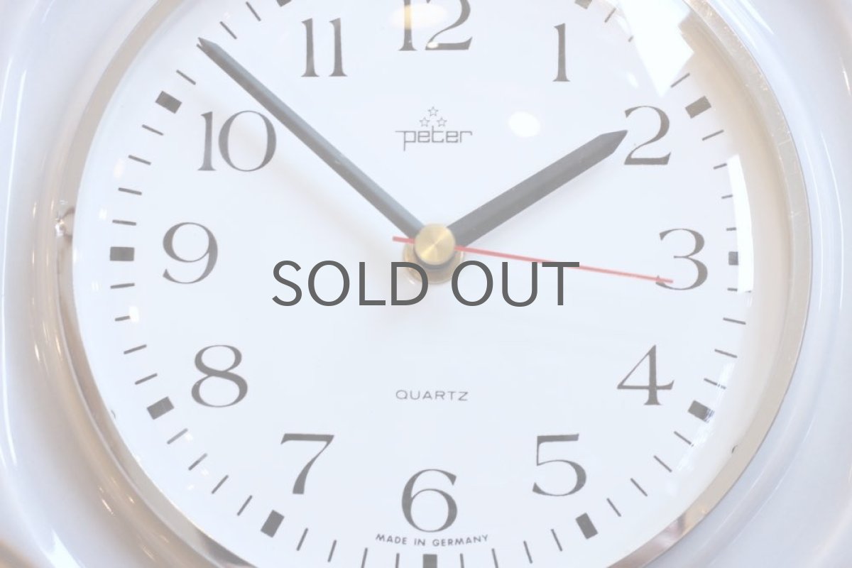 画像2: ヴィンテージ陶製壁掛け時計/Peter製 /ドイツ製 /ライトグレー (2)