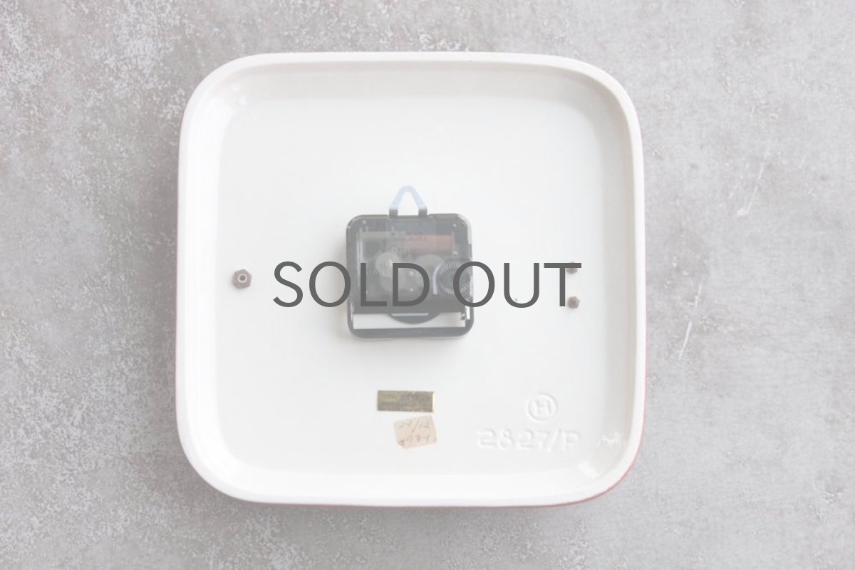 画像6: ヴィンテージインテリア雑貨/陶製壁掛け時計/Junghsns製/ユンハンス /ドイツ レッド (6)