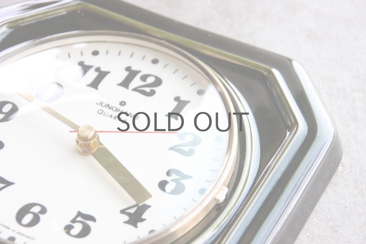 画像4: ヴィンテージ陶製壁掛け時計/Junghans製ユンハンス ドイツ/ダークグリーン (4)