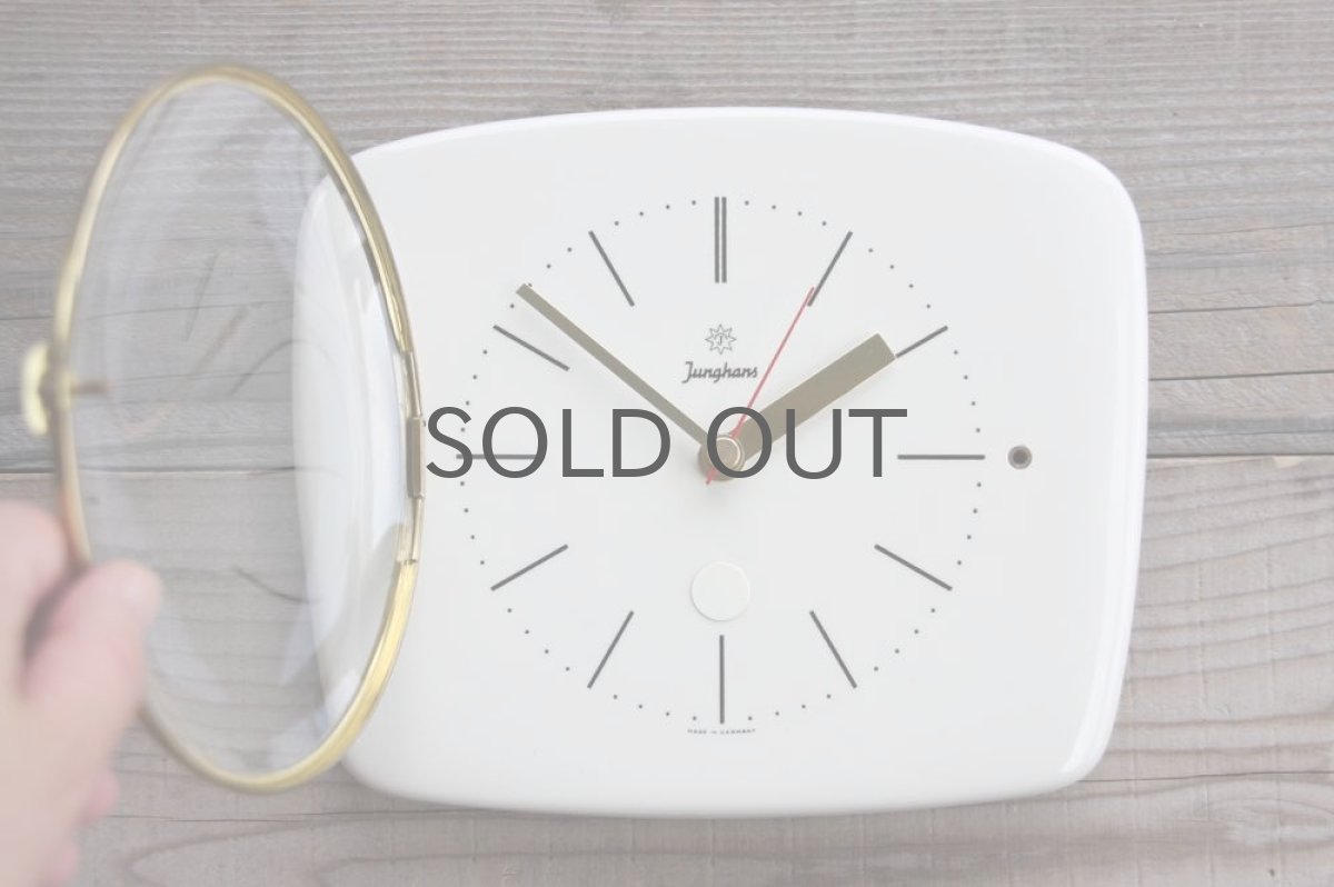 画像5: ヴィンテージ陶製 壁掛け時計Junghans ドイツ製 新品クロックムーブメント使用ホワイト (5)