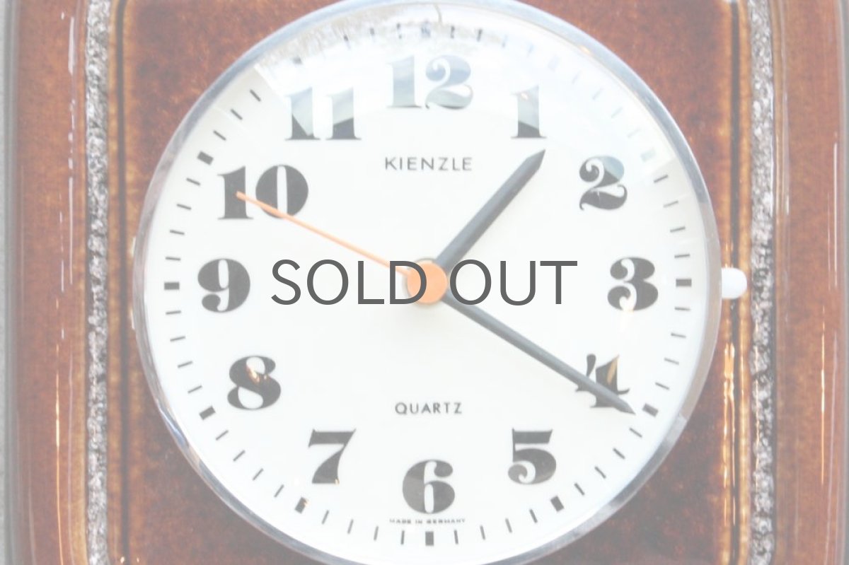 画像2: ビンテージ陶製壁掛け時計/KIENZLE製 /ドイツ/ブラウン (2)