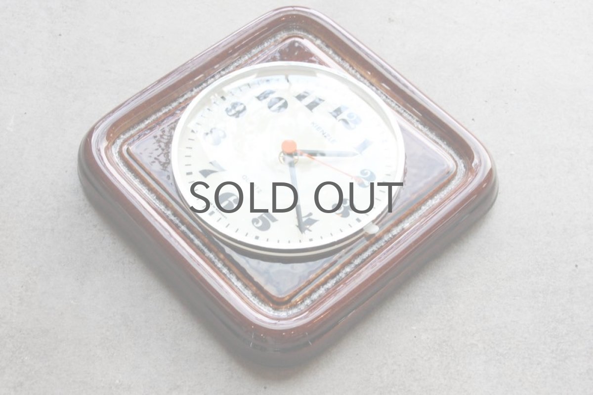 画像3: ビンテージ陶製壁掛け時計/KIENZLE製 /ドイツ/ブラウン (3)