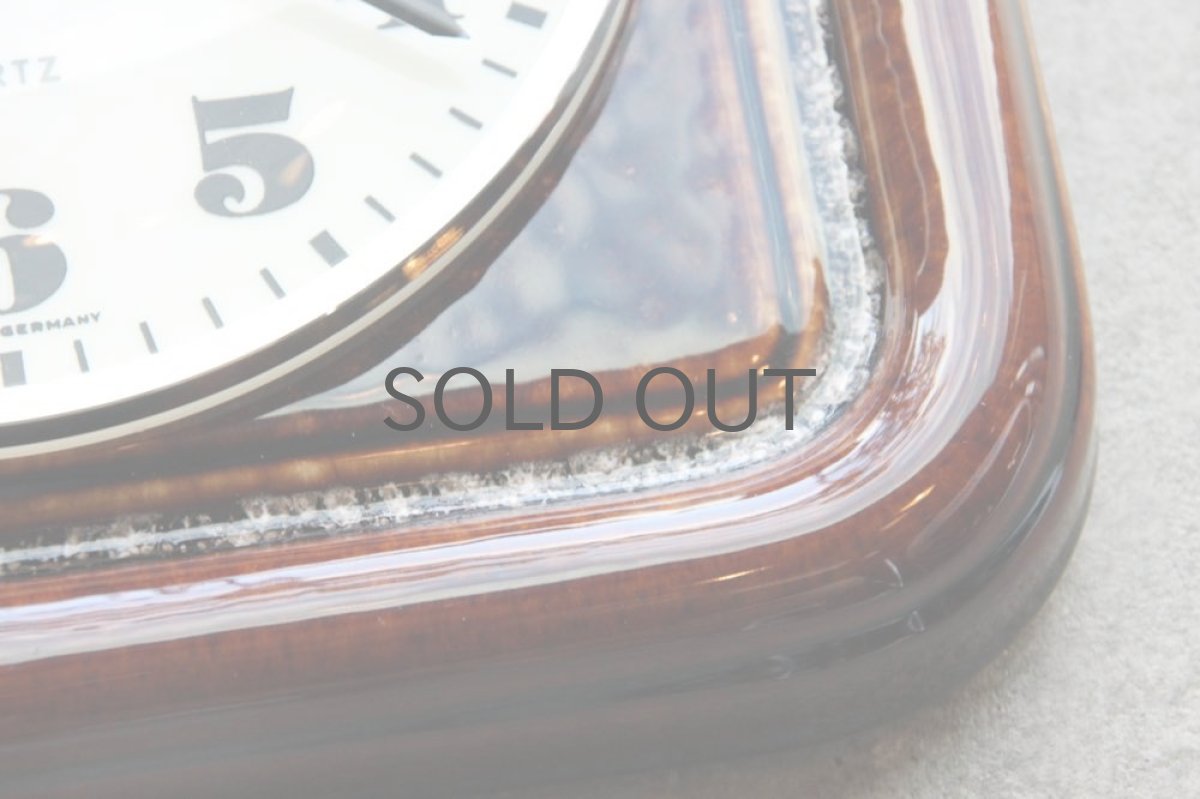 画像4: ビンテージ陶製壁掛け時計/KIENZLE製 /ドイツ/ブラウン (4)