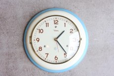 画像1: ビンテージ陶製壁掛け時計／Diehl製 ／ドイツ／ホワイト＆ライトブルー (1)