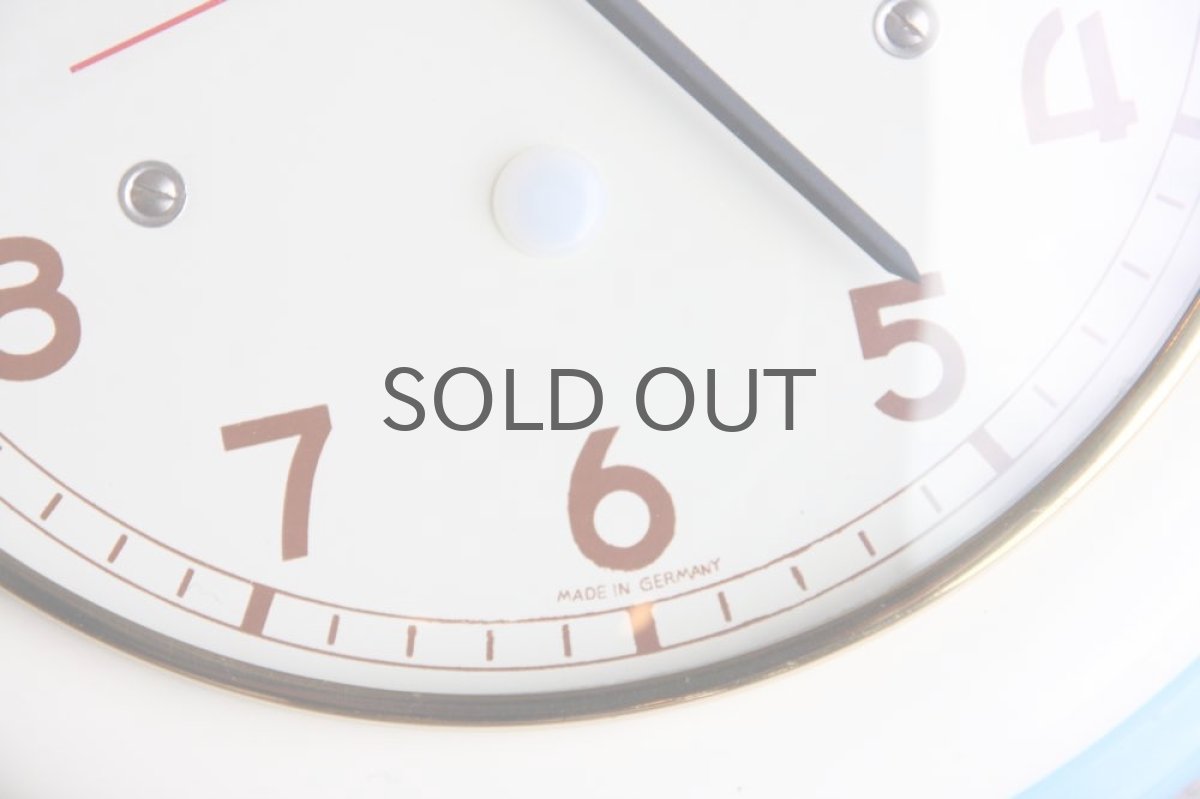 画像5: ビンテージ陶製壁掛け時計/Diehl製 /ドイツ/ホワイト&ライトブルー (5)