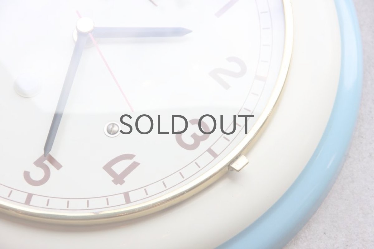 画像4: ビンテージ陶製壁掛け時計/Diehl製 /ドイツ/ホワイト&ライトブルー (4)