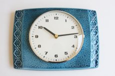 画像1: ヴィンテージ60年代頃　壁掛け陶製時計　 ドイツ製　新品クロックムーブメント使用 (1)