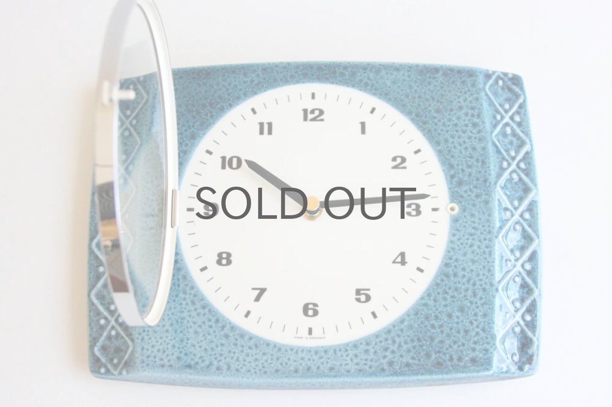 画像2: ヴィンテージ60年代頃 壁掛け陶製時計  ドイツ製 新品クロックムーブメント使用 (2)