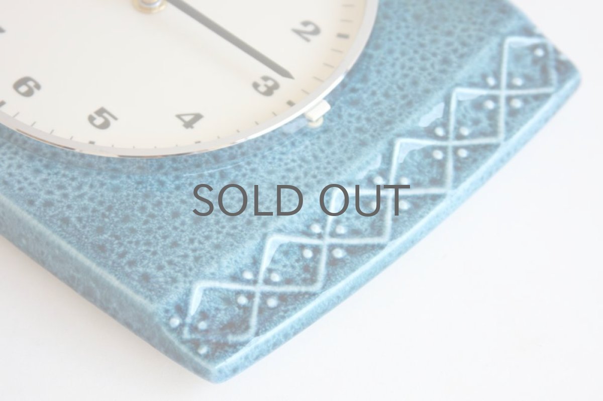 画像3: ヴィンテージ60年代頃 壁掛け陶製時計  ドイツ製 新品クロックムーブメント使用 (3)