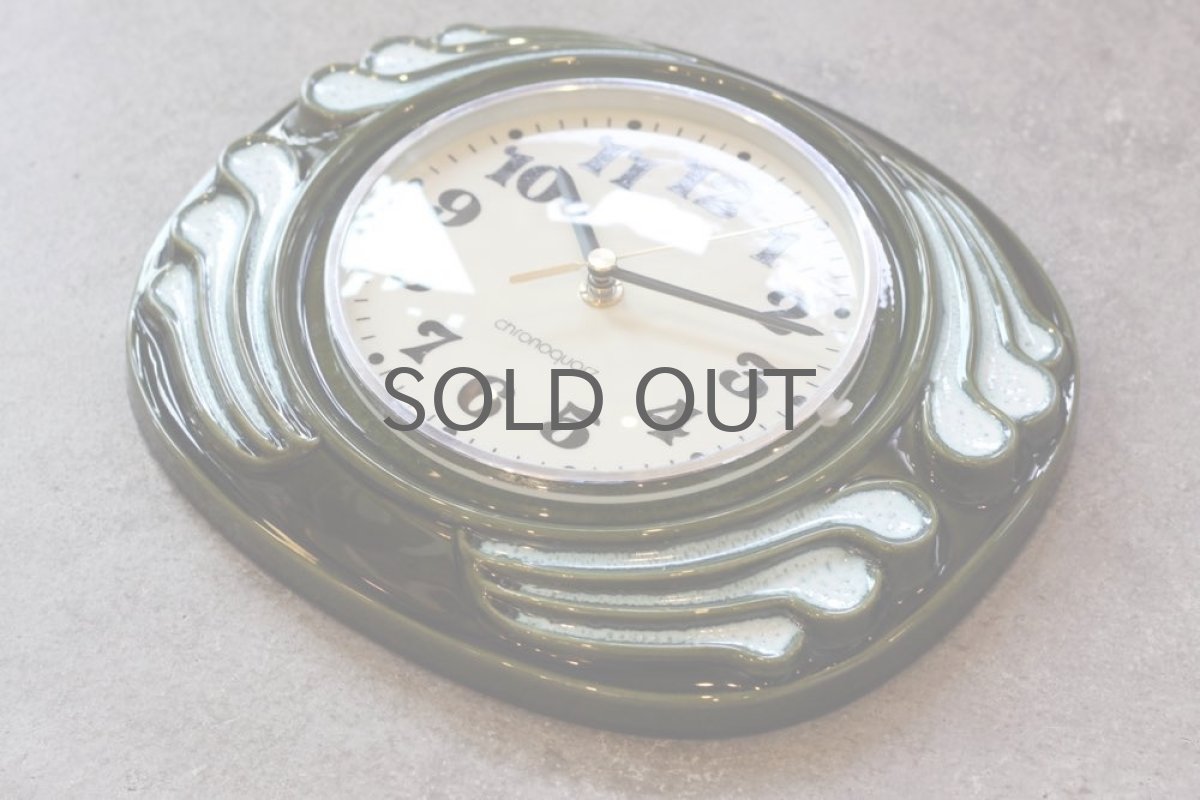 画像3: ヴィンテージ陶製壁掛け時計/KIENZLE製 /ドイツ/グリーン&ホワイト (3)