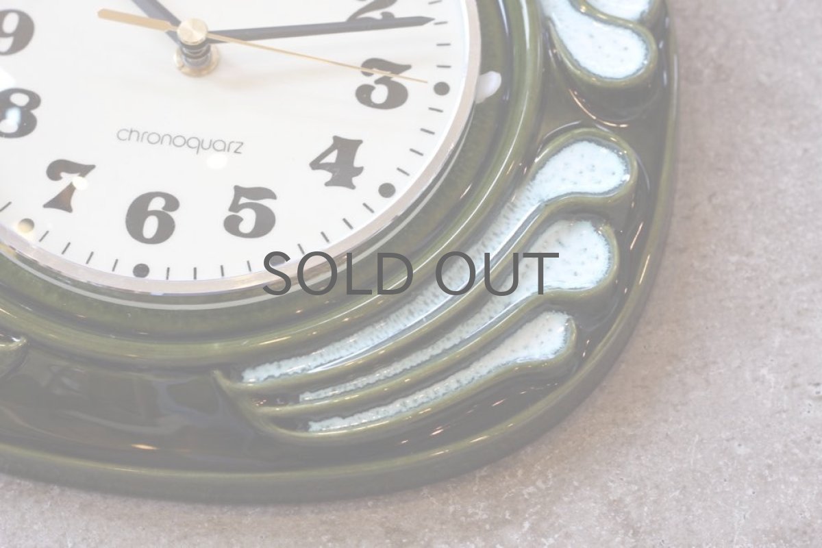 画像4: ヴィンテージ陶製壁掛け時計/KIENZLE製 /ドイツ/グリーン&ホワイト (4)