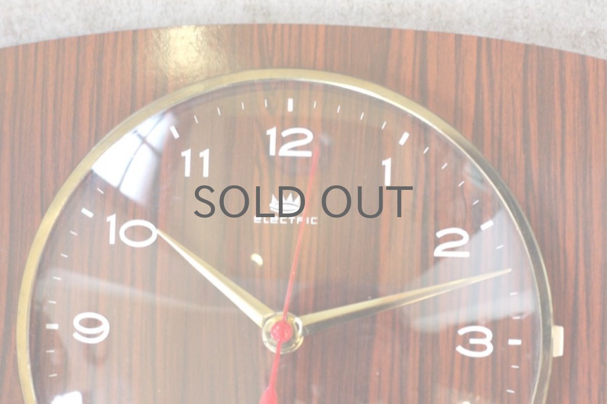 画像2: ヴィンテージ陶製壁掛け時計/ドイツ製/ウッド×ブラス (2)