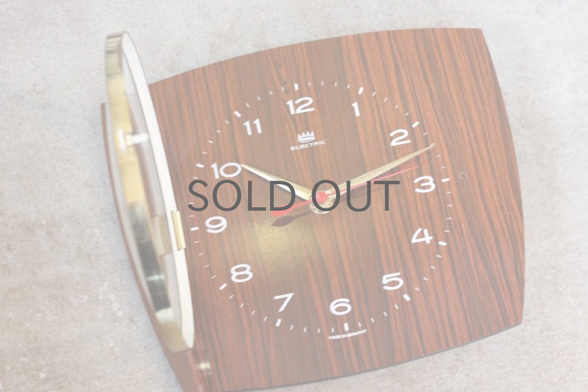 画像3: ヴィンテージ陶製壁掛け時計/ドイツ製/ウッド×ブラス (3)