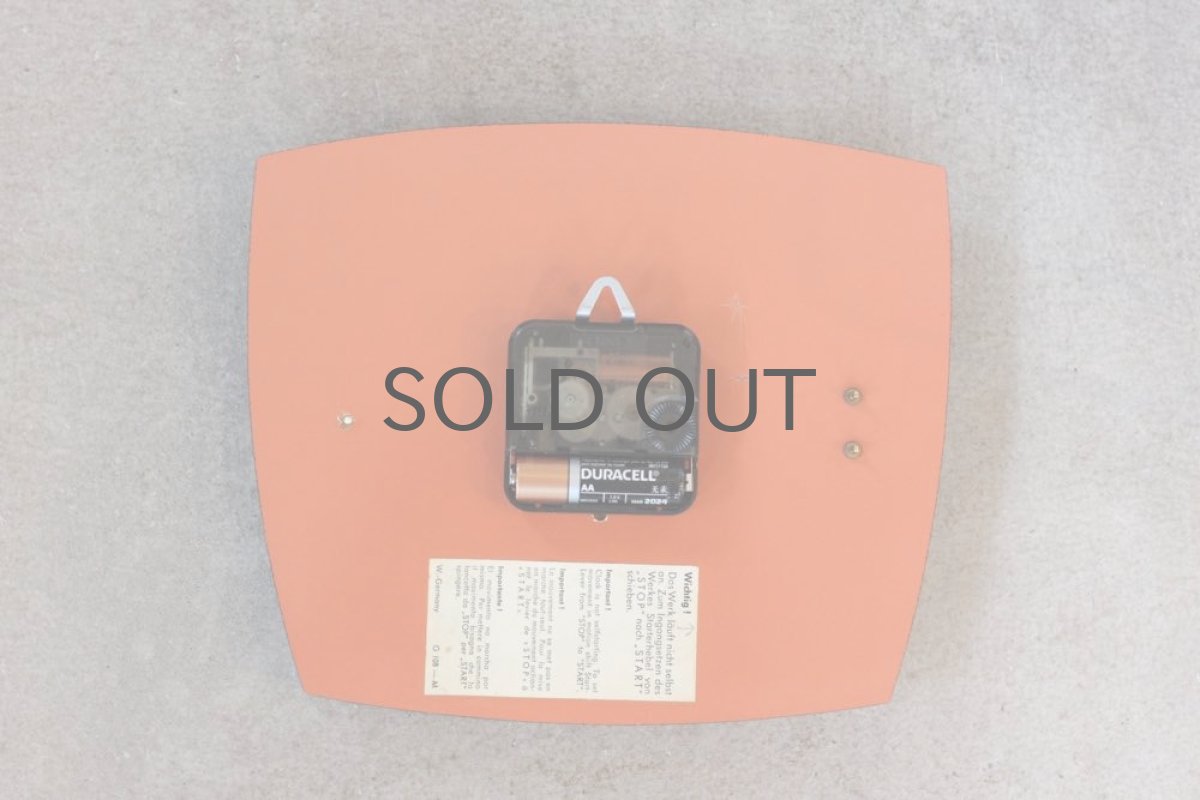 画像5: ヴィンテージ陶製壁掛け時計/ドイツ製/ウッド×ブラス (5)