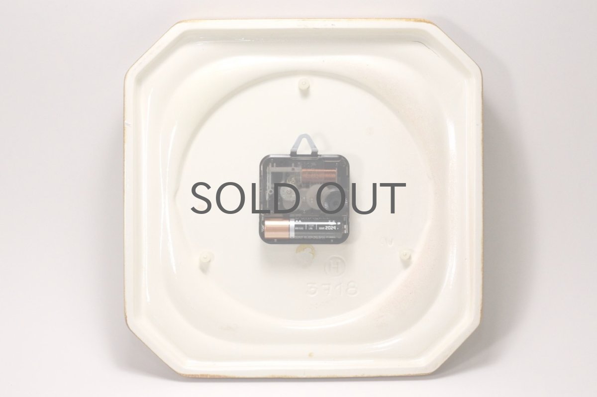 画像6: ビンテージ陶製壁掛け時計／vedette製 ／フランス／キャメル✕レンガ (6)