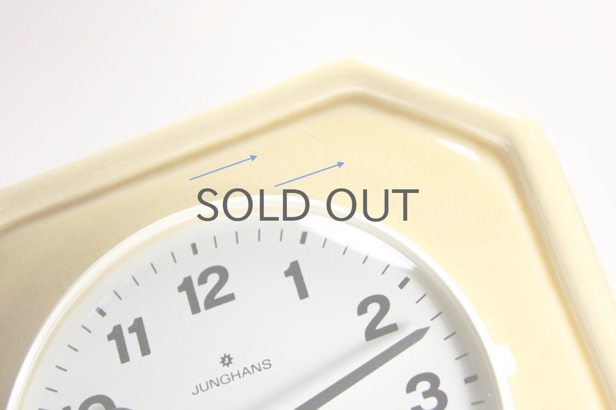 画像3: ビンテージ陶製壁掛け時計/Junghans製/ユンハンス/ドイツ/クリームイエロー (3)