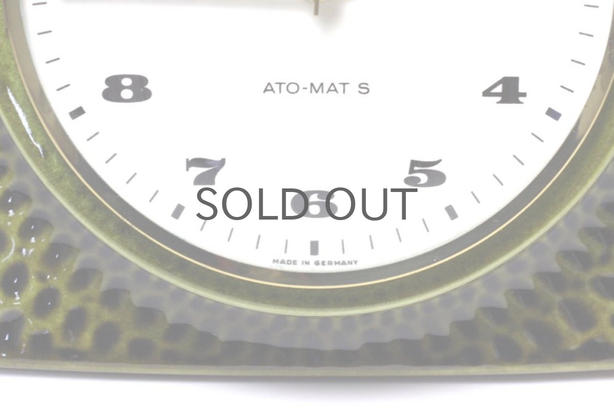 画像3: ヴィンテージ陶製壁掛け時計/Junghans製/ユンハンス/ドイツ/オリーブグリーン (3)