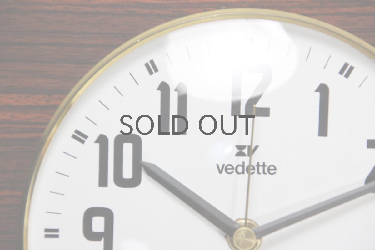 画像2: ビンテージ壁掛け時計/フランス/VEDETTE/ローズウッド調 (2)